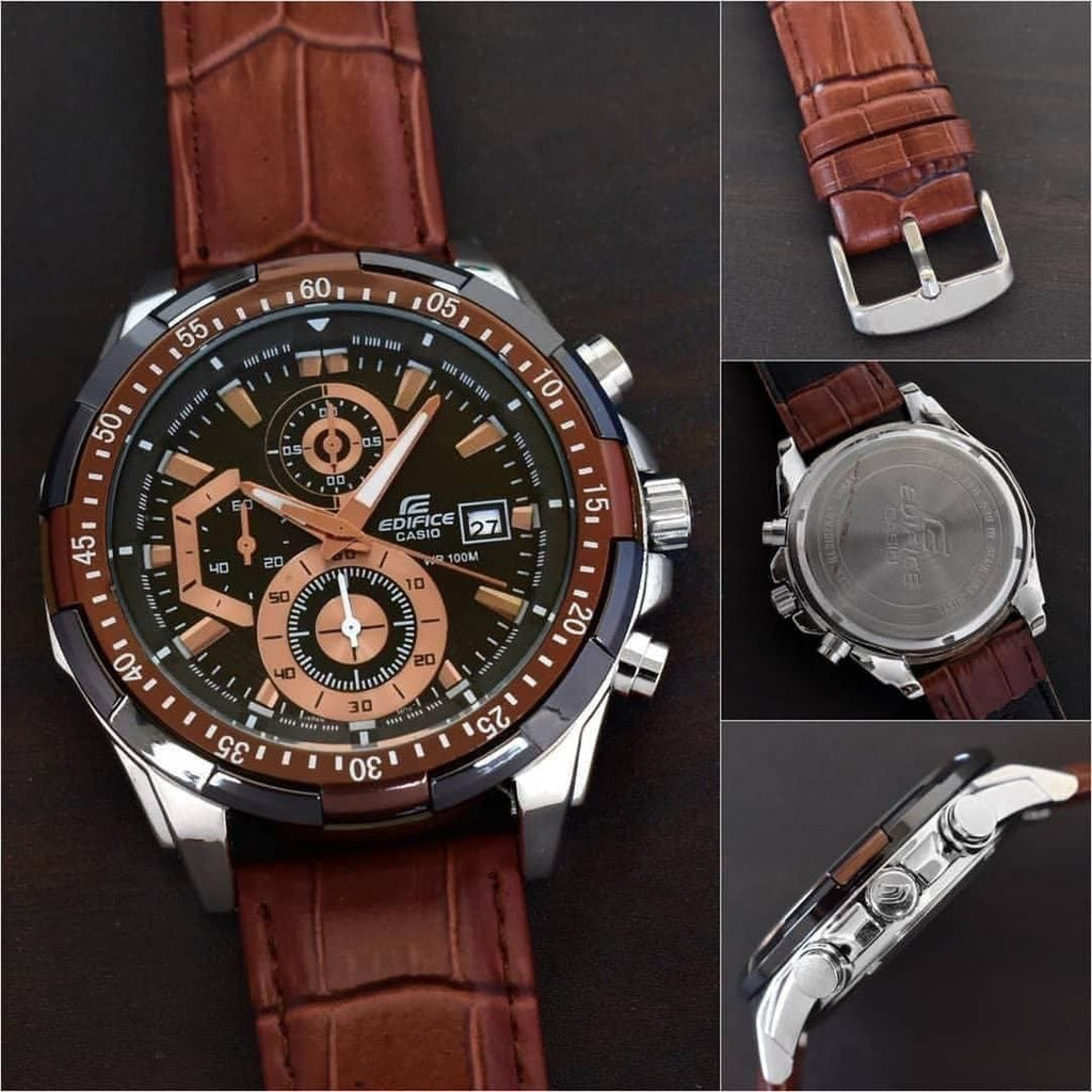 Casio Edifice EFR 539 now with leather strap