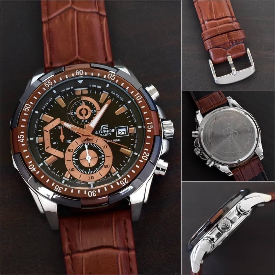 Casio Edifice EFR 539 now with leather strap