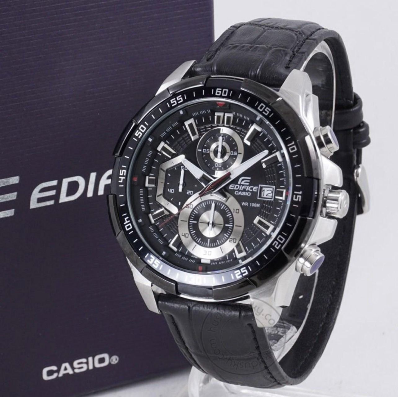Casio Edifice EFR 539 now with leather strap