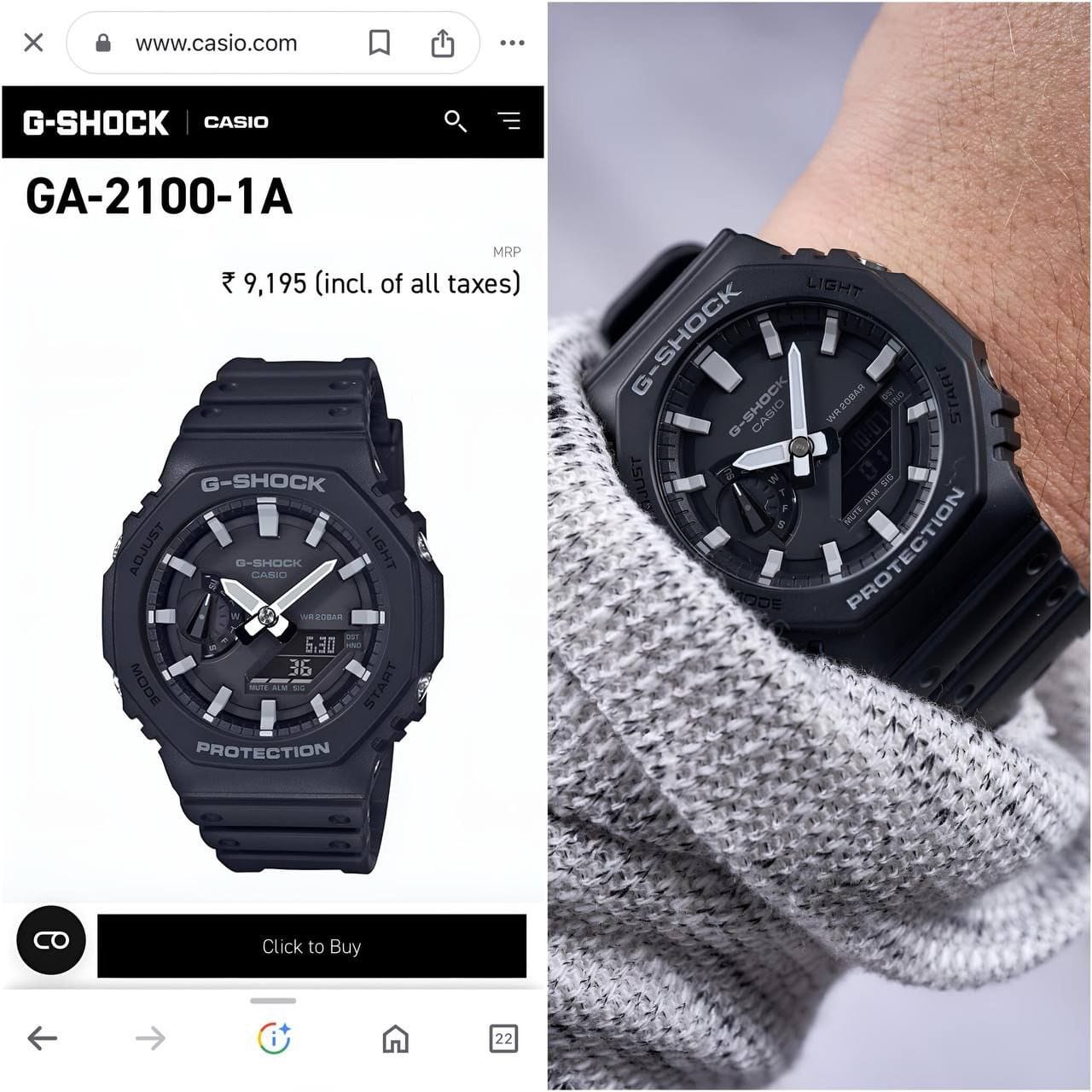 G-Shock GA2100 With All Functions Working